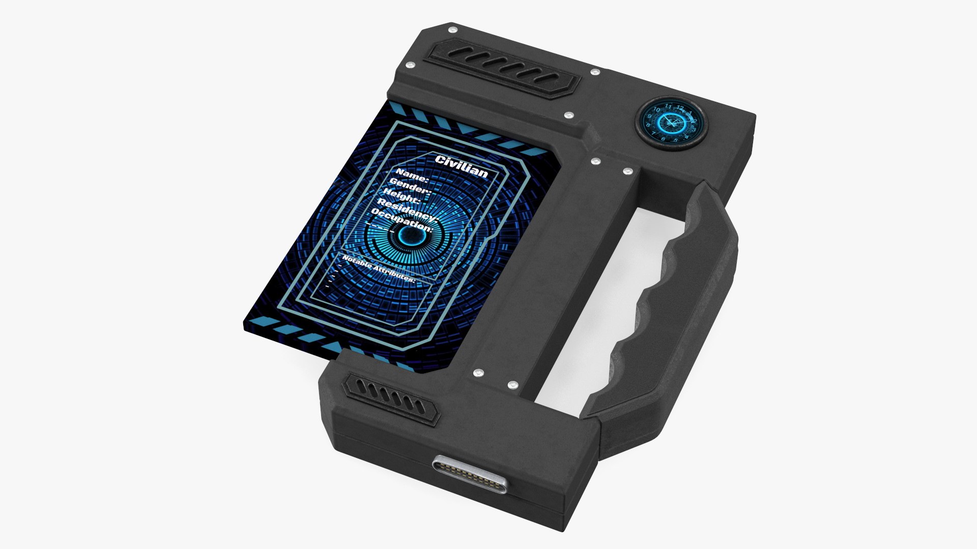 New Sci-Fi Phone Device Black 3D model preview
