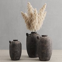 Pampas grass and vases  19TH C. SPANISH WATER VESSEL