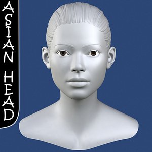 Asian Female Head 3d Model