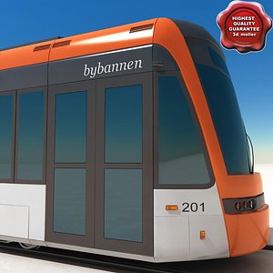 low-floor light rail vehicle 3d 3ds