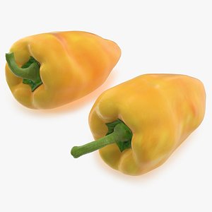 3D Sweet Long Pepper Yellow