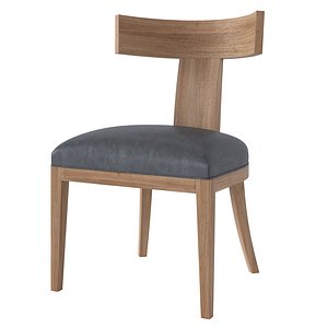 3D CONTEMPORARY KLISMOS LEATHER DINING SIDE CHAIR