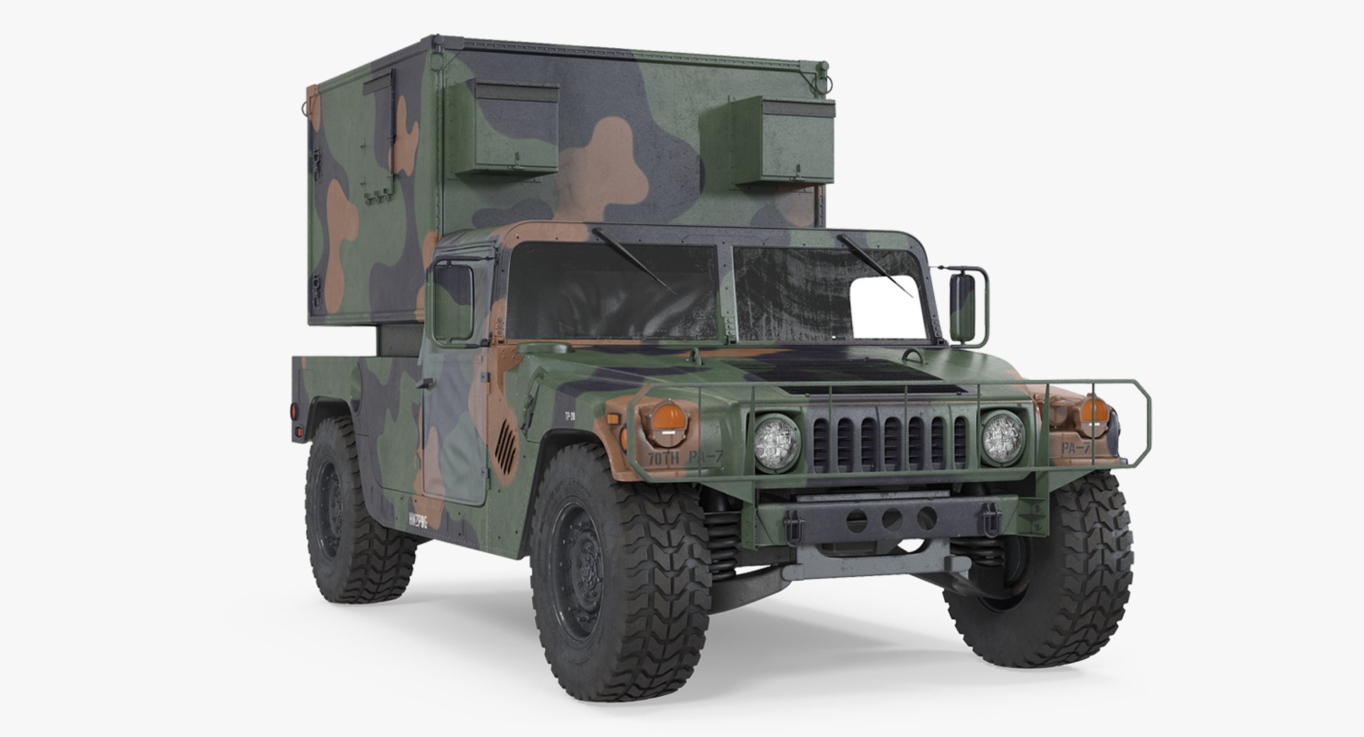 Shelter HMMWV m1037 Camo 3D model preview