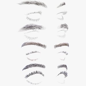 3D model Eyelashes and Eyebrows Collection - Man - Woman - Boy - Girl