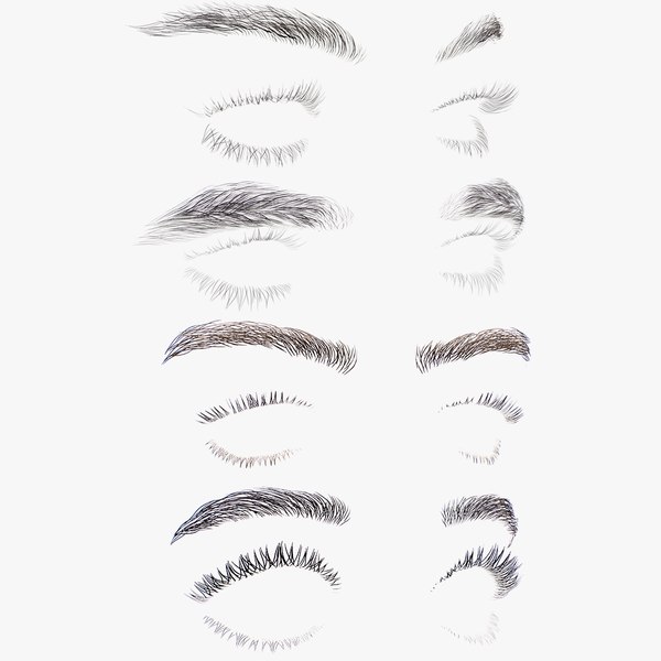 3D model Eyelashes and Eyebrows Collection - Man - Woman - Boy - Girl
