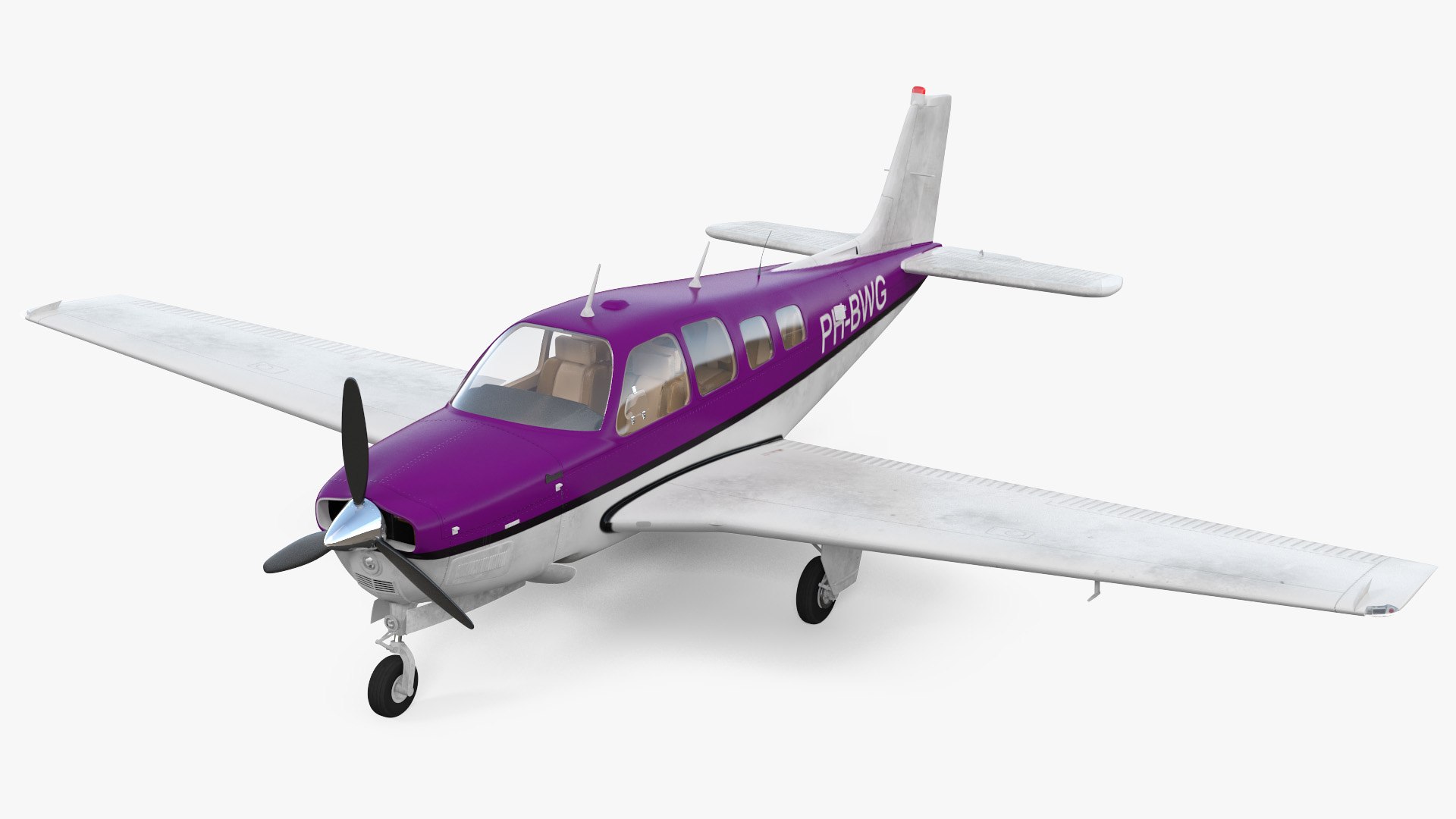 Light Civil Utility Aircraft Single Engined Rigged 3D model preview