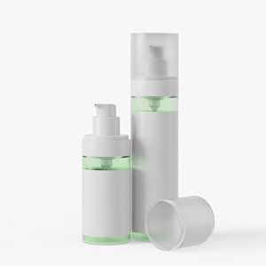 Plastic cosmetic bottle with dispenser 50 and 100 ml 3D model