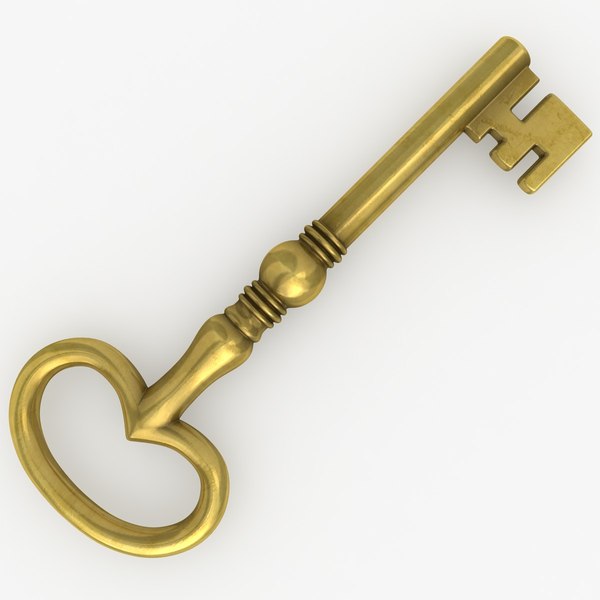 3d model realistic vintage key set