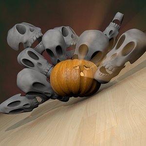 c4d bowling pumpkin halloween