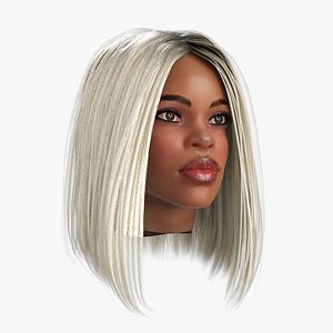 Blond Afro American Woman Head