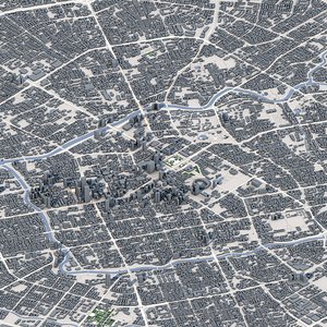 Chengdu City China 3D model