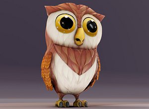 3D model Bubo the Owl VR / AR / low-poly