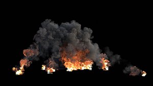 3D explosion smoke vdb flame model