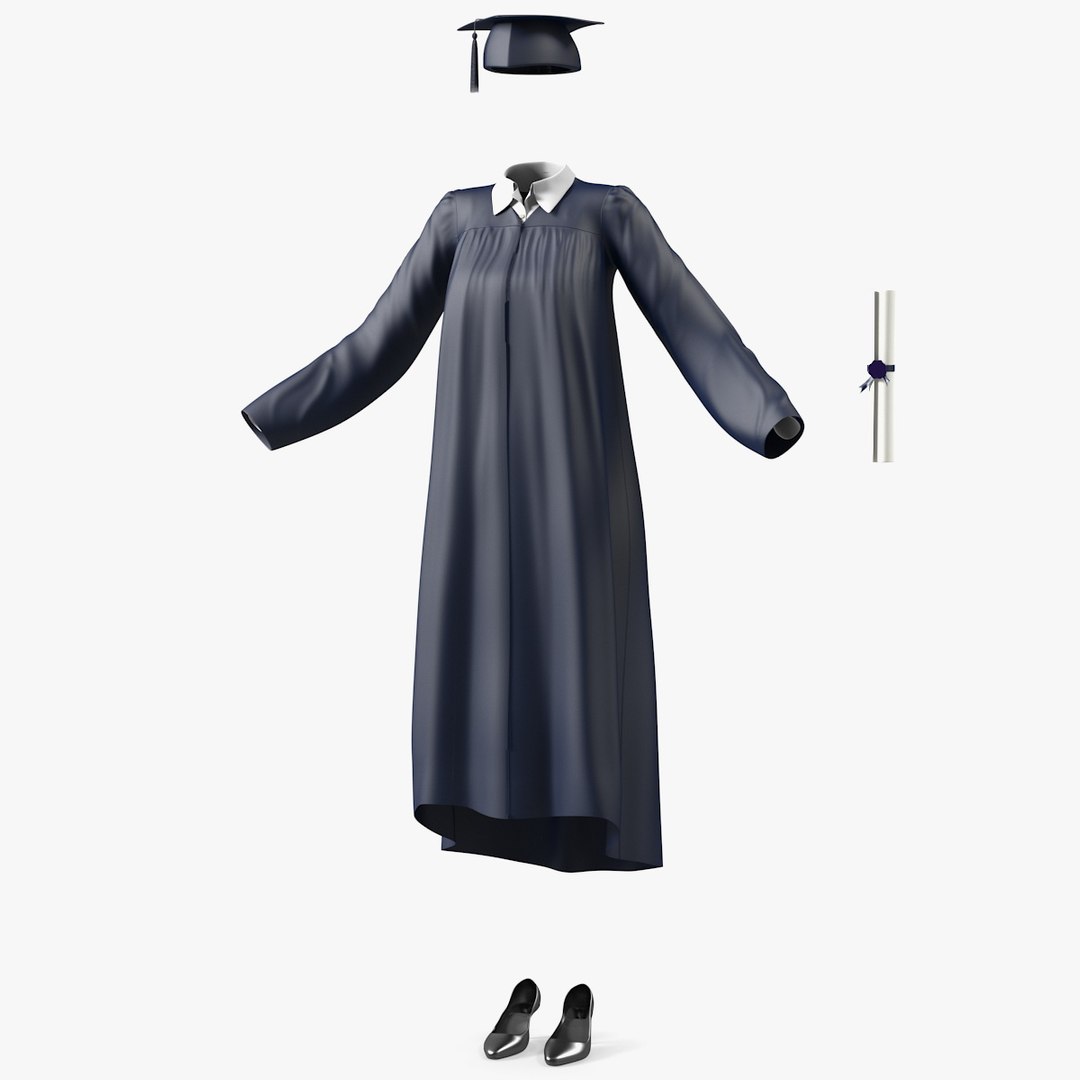 Graduation Gown 3D model preview