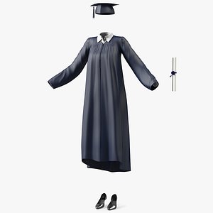 graduation gown grad 3D