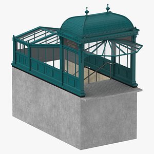 3D Subway Entrance 04 Clean and Dirty model