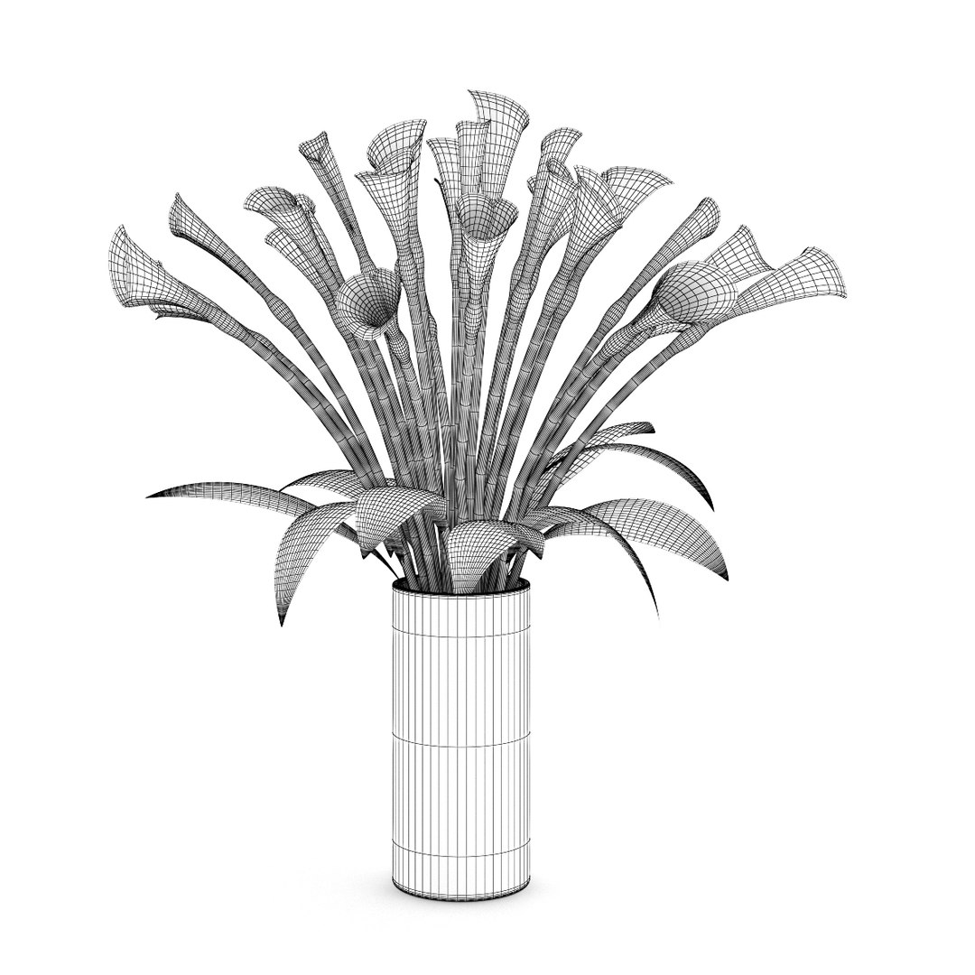 3d Lilies Vase