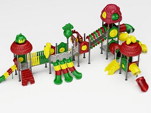 Cartoon Style Childrens Playground Equipment Set