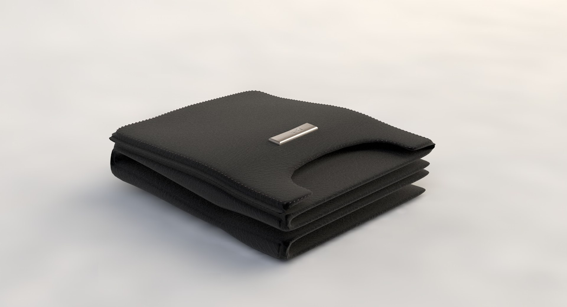 black leather wallet 3d c4d