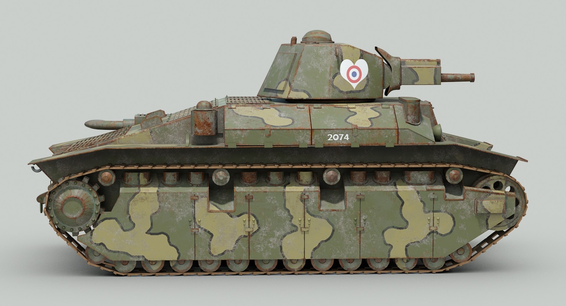 Ww2 French Char D2 Model TurboSquid 1164699