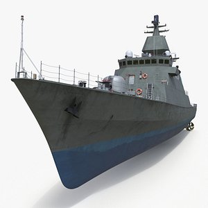 3D model Modern Armed Warship Naval