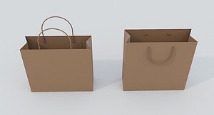 2 Paper Shopping Bags 3D model