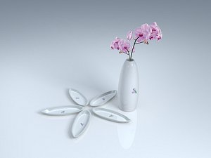 3D white ceramic orchid dish