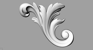 3D acantus leaf
