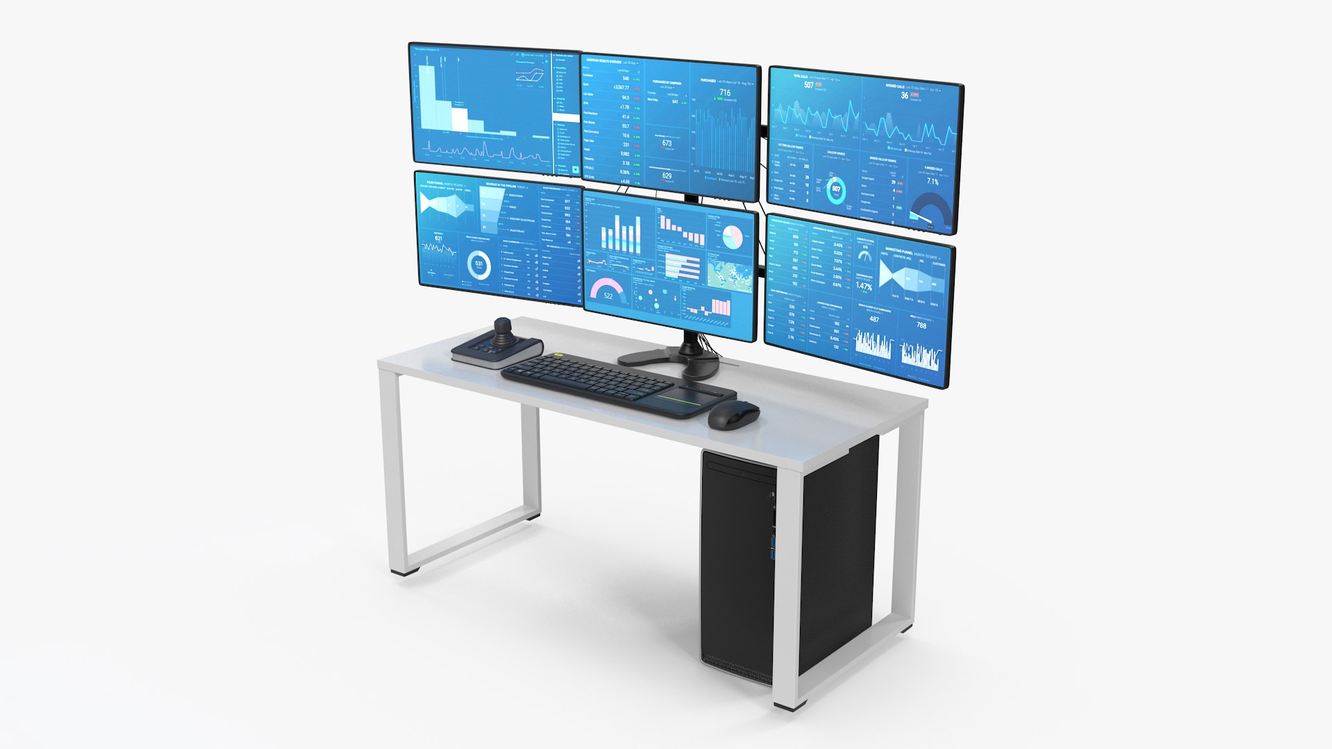 Factory Computer Monitors Light 3D model preview