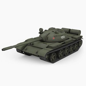 T-55A Medium Tank Low Poly