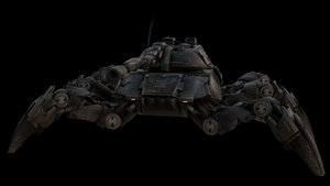 Spider Legged Tank 3D Model  Futuristic Military Mech 3D model
