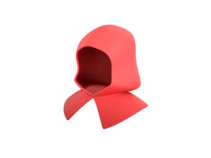 3D Red Medieval Hood model