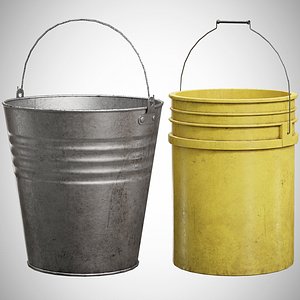 Metal and Plastic Buckets model