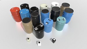 pack industrial barrels 3D