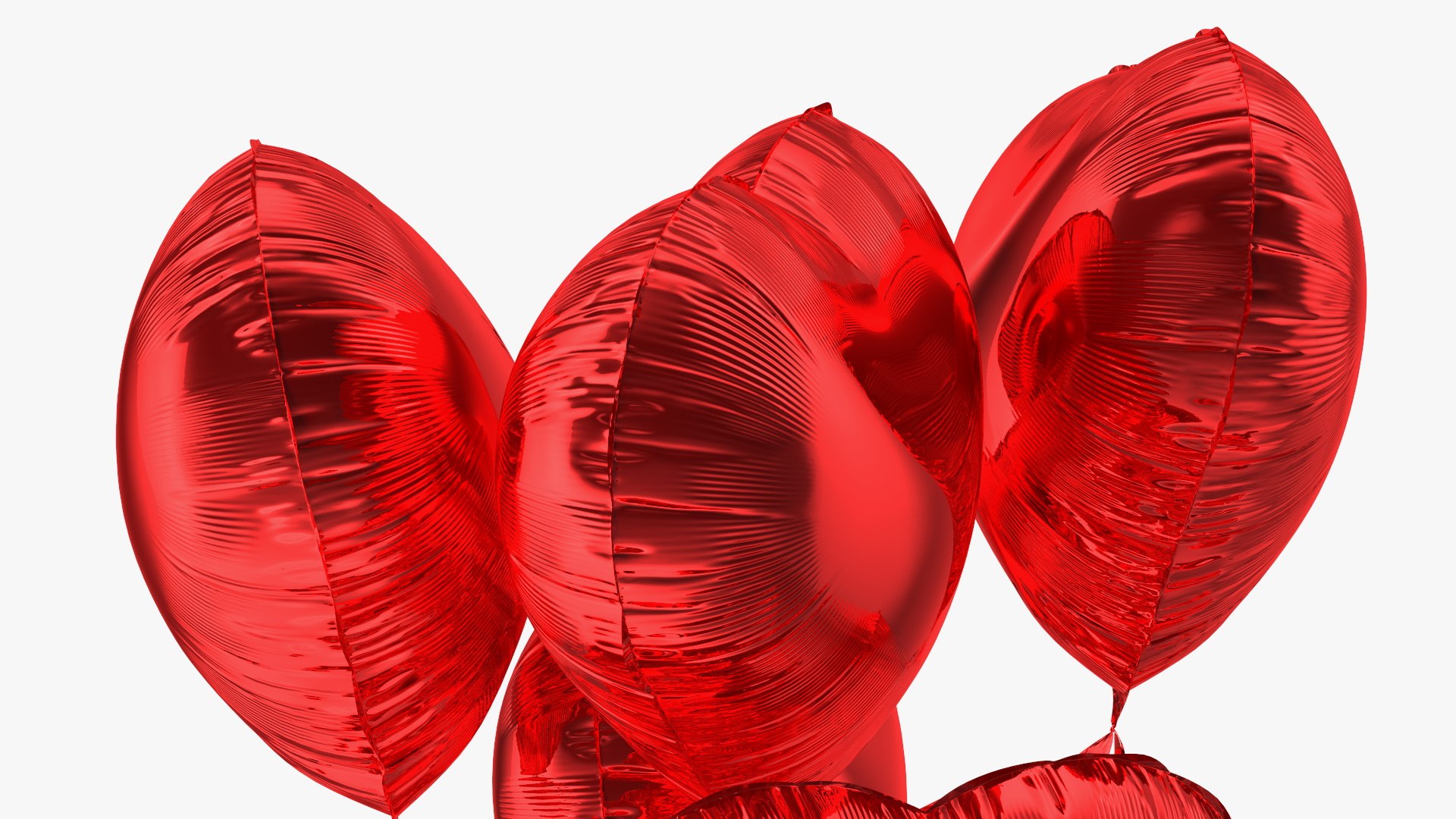Heart Shaped Red Balloons Tied To Gift Box Model - TurboSquid 1814918
