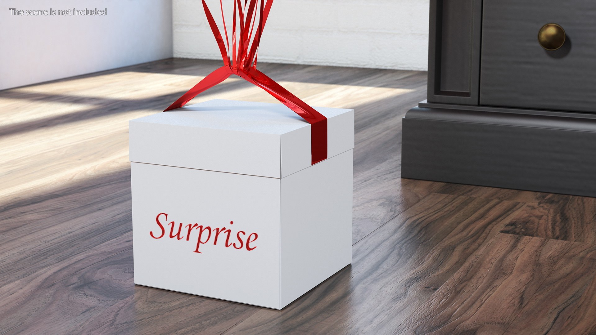 Heart Shaped Red Balloons Tied To Gift Box Model - TurboSquid 1814918