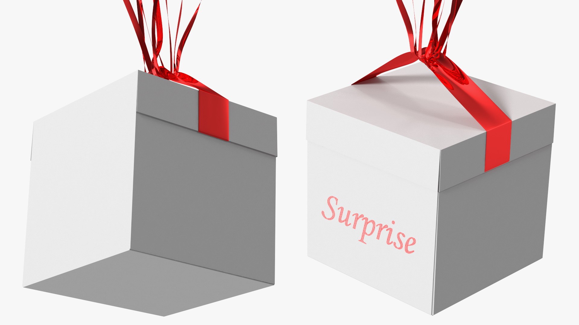 Heart Shaped Red Balloons Tied To Gift Box Model - TurboSquid 1814918