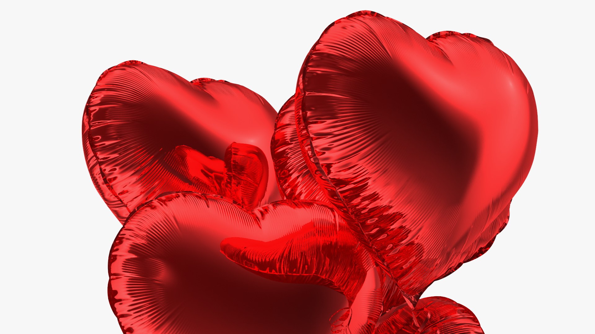 Heart Shaped Red Balloons Tied To Gift Box Model - TurboSquid 1814918