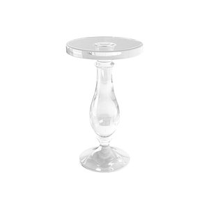 3D Modern Acrylic Clear Round End Table with Pedestal
