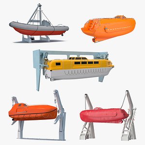 3D lifeboats 2 boat life model
