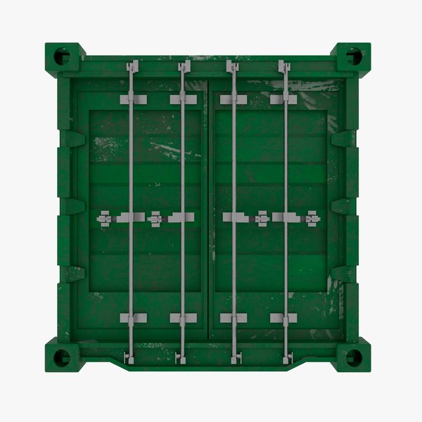 modelo 3d Texturas PBR de contenedores de carga de color verde ...