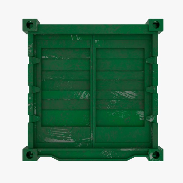 modelo 3d Texturas PBR de contenedores de carga de color verde ...