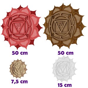 3D Root chakra multilayer cnc cut and 3d printable wall decor model