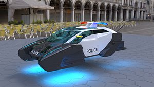 3D model police hover car
