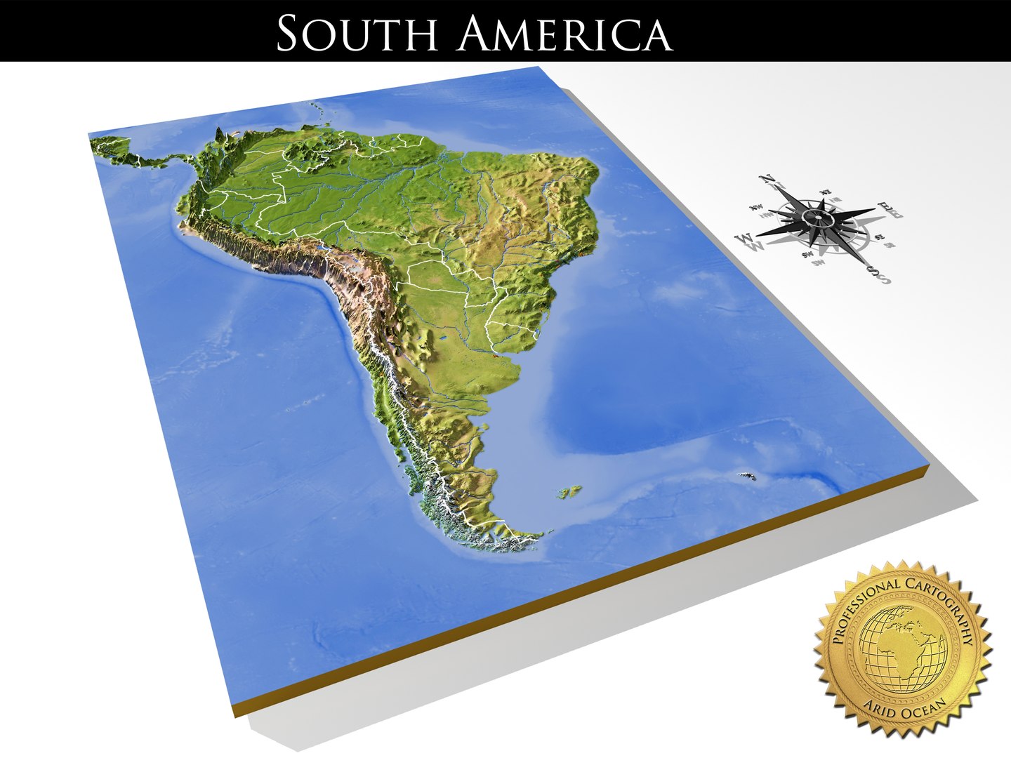 relief south america 3d model