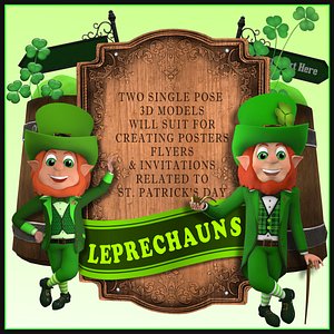3D model set leprechauns