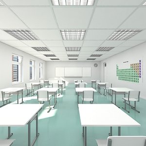 classroom realistic 3d max