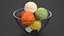 3D Ice Cream Balls in Glass Bowl