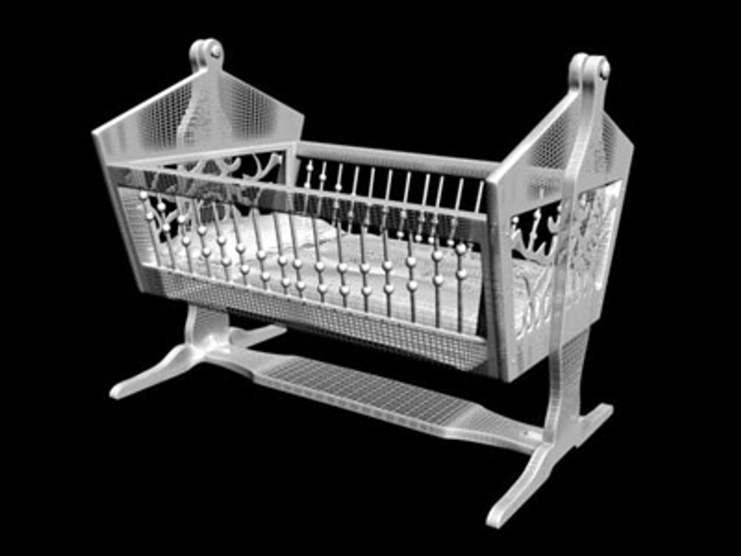 3d Cradle Victorian Model