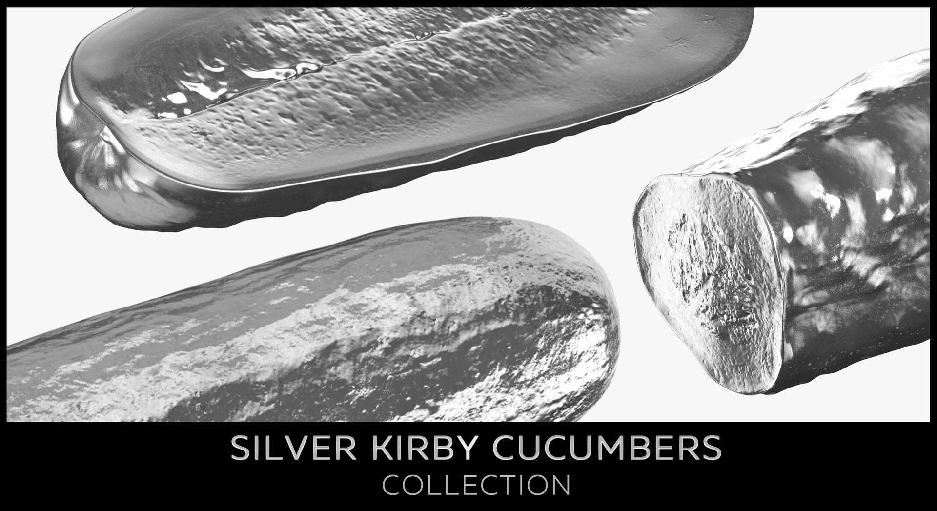 3D Cucumbers Silver Collection 01 - 3 models - TurboSquid 1790830